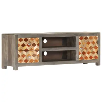 vidaXL TV omarica siva 120x30x40 cm trden mangov les