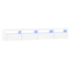 vidaXL TV omarica z LED lučkami bela 240x35x40 cm