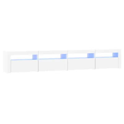 vidaXL TV omarica z LED lučkami bela 240x35x40 cm
