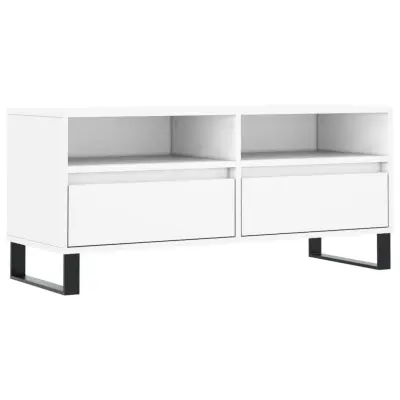 vidaXL TV omarica bela 100x34,5x44,5 cm inženirski les
