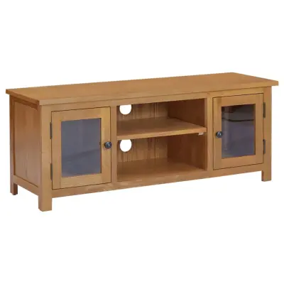 vidaXL TV omarica 110x35x44 cm trdna hrastovina