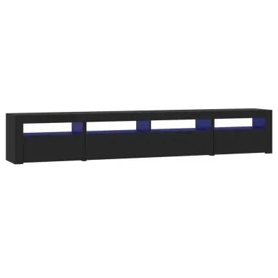 vidaXL TV omarica z LED lučkami črn 240x35x40 cm