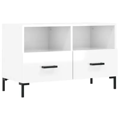 vidaXL TV omarica visok sijaj bela 80x36x50 cm inženirski les