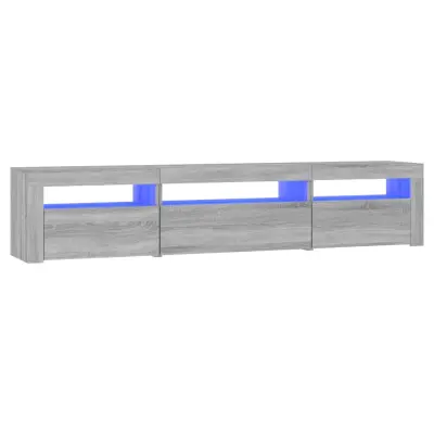 vidaXL TV omarica z LED lučkami siva sonoma 195x35x40 cm