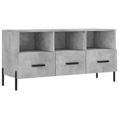 vidaXL TV omarica betonsko siva 102x36x50 cm inženirski les