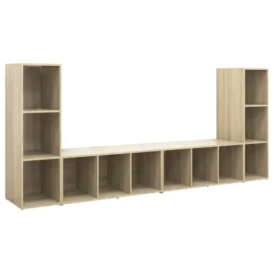 vidaXL TV omarice 4 kosi sonoma hrast 107x35x37 cm iverna plošča