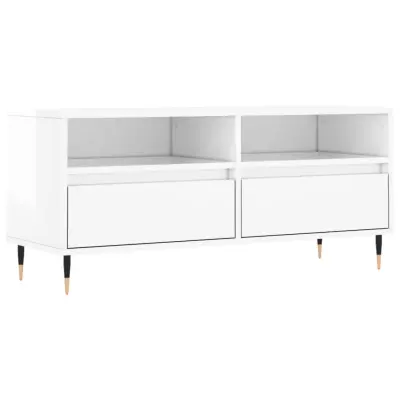 vidaXL TV omarica visok sijaj bela 100x34,5x44,5 cm inženirski les