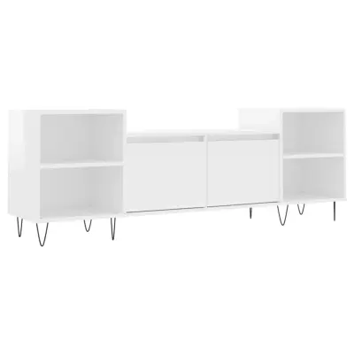 vidaXL TV omarica visok sijaj bela 160x35x55 cm inženirski les