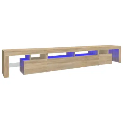 vidaXL TV omarica z LED lučkami sonoma hrast 260x36,5x40 cm