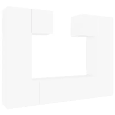 vidaXL Komplet TV omaric 6-delni bel inženirski les