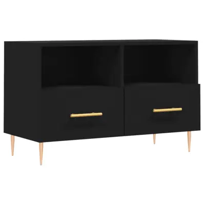 vidaXL TV omarica črna 80x36x50 cm inženirski les