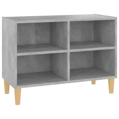 vidaXL TV omarica z lesenimi nogami betonsko siva 69,5x30x50 cm