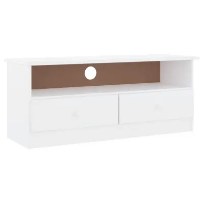 vidaXL TV omarica s predali ALTA bela 100x35x41 cm trdna borovina