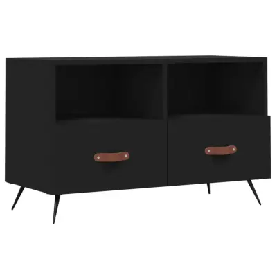 vidaXL TV omarica črna 80x36x50 cm inženirski les