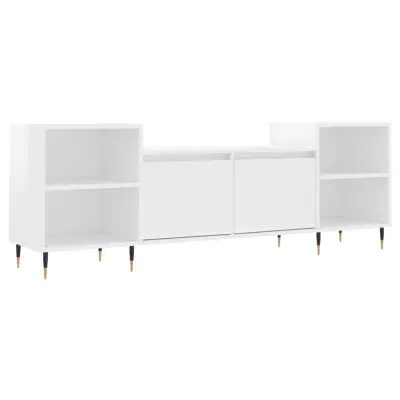 vidaXL TV omarica visok sijaj bela 160x35x55 cm inženirski les