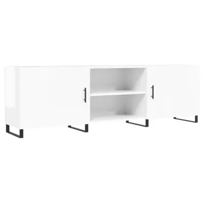 vidaXL TV omarica visok sijaj bela 150x30x50 cm inženirski les