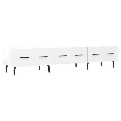 vidaXL TV omarica visok sijaj bela 150x36x30 cm inženirski les