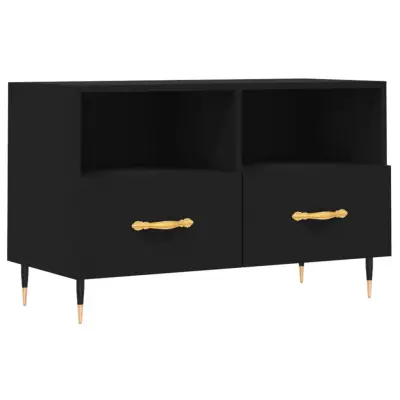 vidaXL TV omarica črna 80x36x50 cm inženirski les