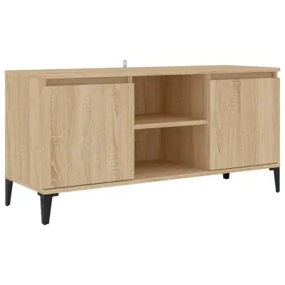 vidaXL TV omarica s kovinskimi nogami sonoma hrast 103,5x35x50 cm