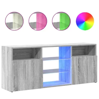 vidaXL TV omarica z LED lučkami siva sonoma 120x30x50 cm