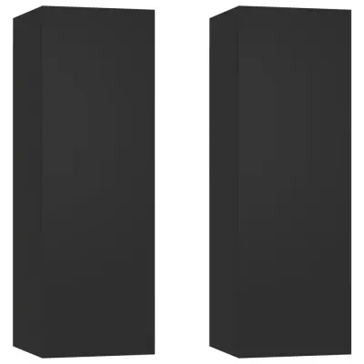 vidaXL TV omarica 2 kosa črna 30,5x30x90 cm inženirski les