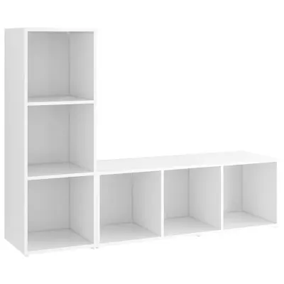 vidaXL TV omarice 2 kosa bele 107x35x37 cm iverna plošča