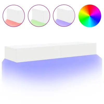 vidaXL TV omarica z LED lučkami 2 kosa bela 60x35x15,5 cm