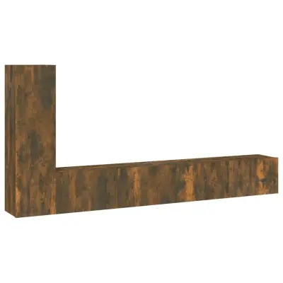 vidaXL Komplet TV omaric 3-delni dimljen hrast konstruiran les