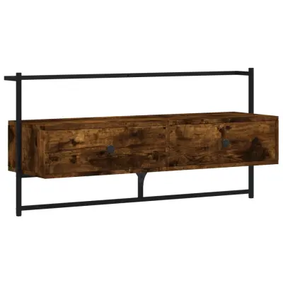 vidaXL TV omarica stenska dimljen hrast 100,5x30x51 cm inženirski les