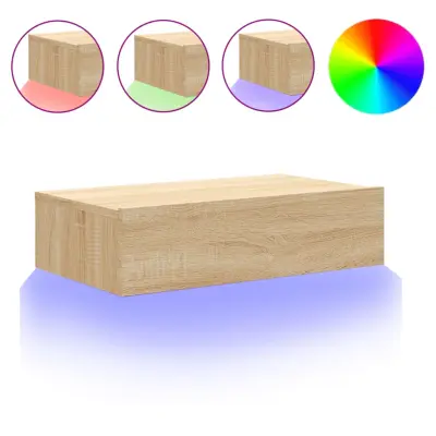 vidaXL TV omarica z LED lučkami sonoma hrast 60x35x15,5 cm