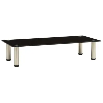 vidaXL TV stojalo črno 80x35x17 cm kaljeno steklo
