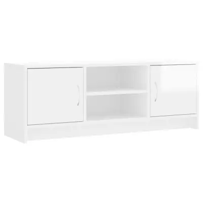 vidaXL TV omarica visok sijaj bela 102x30x37,5 cm inženirski les