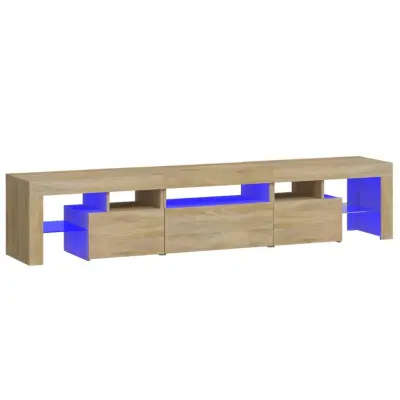 vidaXL TV omarica z LED lučkami sonoma hrast 200x36,5x40 cm
