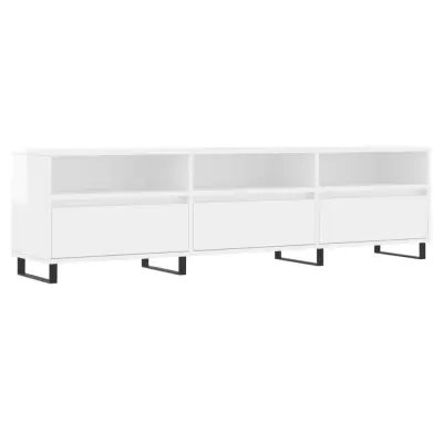vidaXL TV omarica visok sijaj bela 150x30x44,5 cm inženirski les
