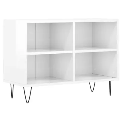 vidaXL TV omarica visok sijaj bela 69,5x30x50 cm inženirski les