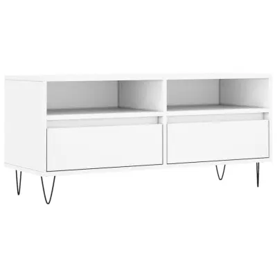 vidaXL TV omarica bela 100x34,5x44,5 cm inženirski les
