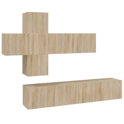 vidaXL Komplet TV omaric 7-delni sonoma hrast inženirski les