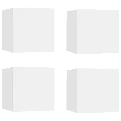 vidaXL Stenske TV omarice 4 kosi bele 30,5x30x30 cm