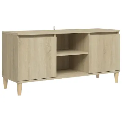 vidaXL TV omarica z lesenimi nogami sonoma hrast 103,5x35x50 cm