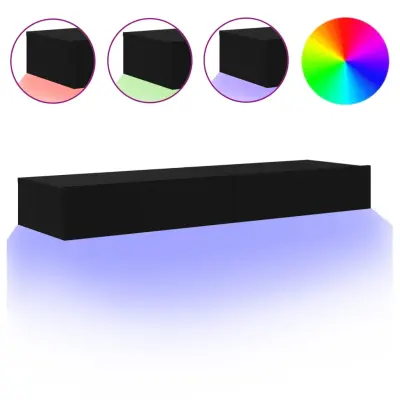 vidaXL TV omarica z LED lučkami 2 kosa črna 60x35x15,5 cm