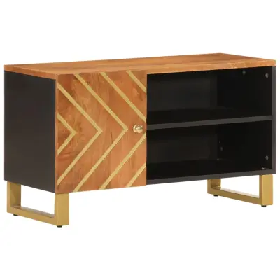 vidaXL TV omarica rjava in črna 80x31,5x46 cm trden mangov les