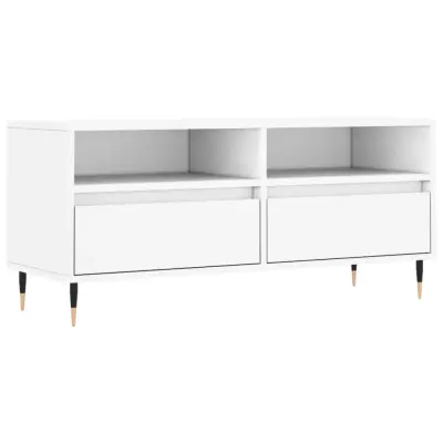 vidaXL TV omarica bela 100x34,5x44,5 cm inženirski les