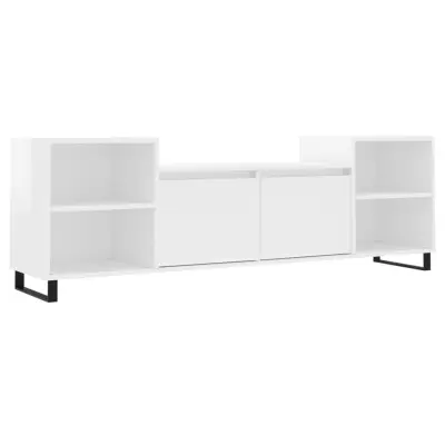 vidaXL TV omarica visok sijaj bela 160x35x55 cm inženirski les