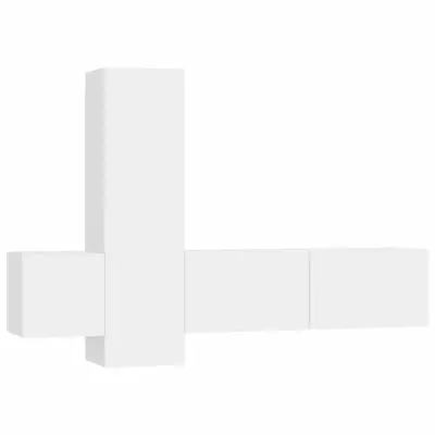 vidaXL Komplet TV omaric 3-delni bela inženirski les