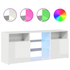 vidaXL TV omarica z LED lučkami visok sijaj bela 120x30x50 cm
