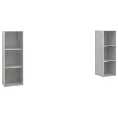 vidaXL TV omarica 2 kosa betonsko siva 107x35x37 cm iverna plošča