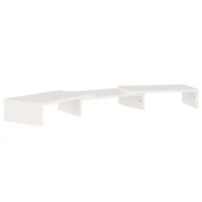 vidaXL Stojalo za zaslon belo 80x24x10,5 cm trdna borovina