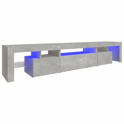 vidaXL TV omarica z LED lučkami betonsko siva 215x36,5x40 cm
