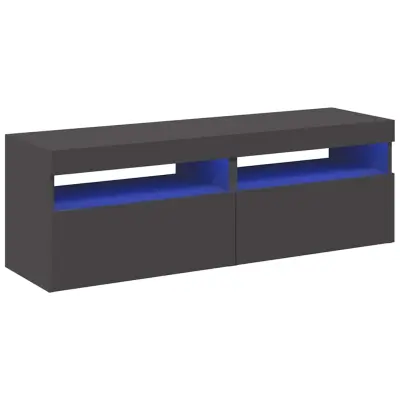 vidaXL TV omarica z LED lučkami 2 kosa siva 60x35x40 cm