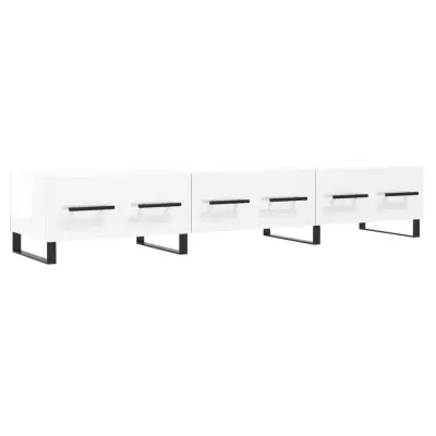 vidaXL TV omarica visok sijaj bela 150x36x30 cm inženirski les